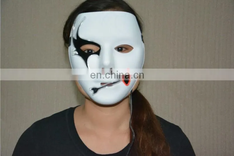 2016 New Design Cosplay Male V Vendetta Flash El Wire Led Glowing Mask