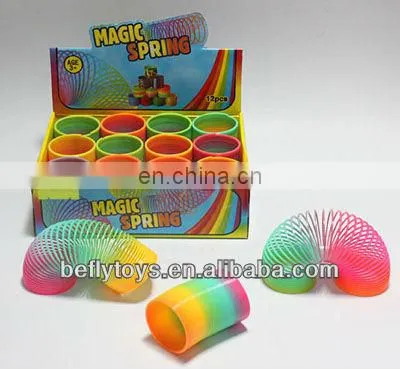 Dia 7.6cm 4 color mix bright pure color spring toy plastic slinky