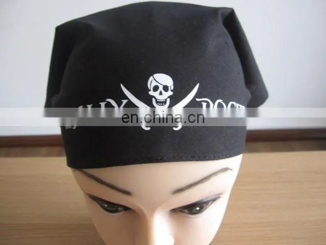 2014profession customize 100% cotton black with white pirate logo triangle bandana