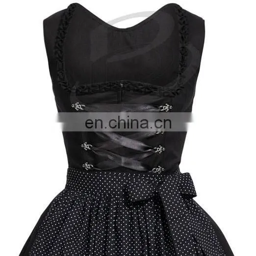 Black Classical Dirndl Trachten German Oktoberfest Bavarian Traditional Dirndl For Women (Traditional Bavaria Dirndls)