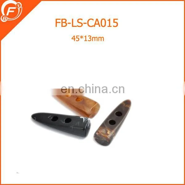 plastic acrylic horn toggle button for coat garments