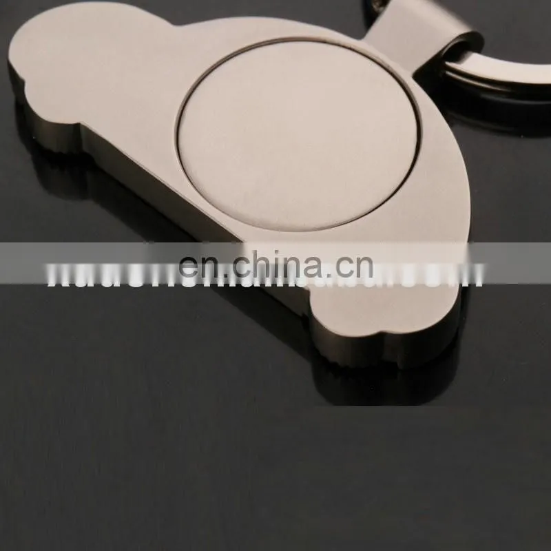 Metal car shape shopping cart coins keychain