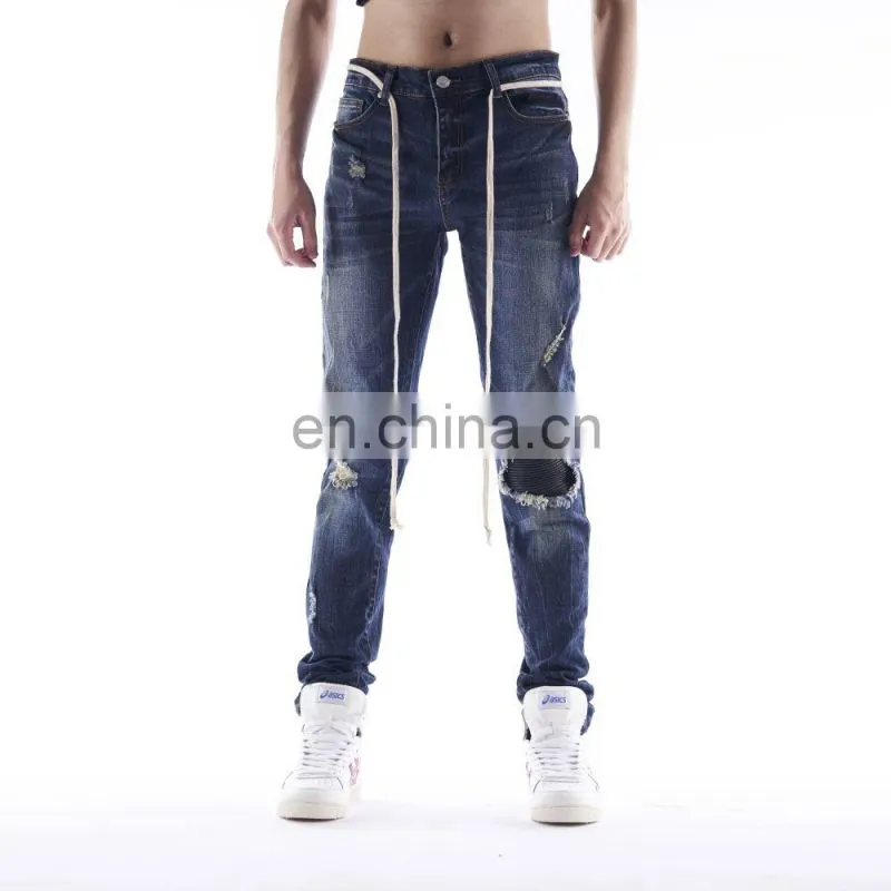 DiZNEW CUSTOM PRINTING WHITE SLIMMING PANTS DENIM JEANS FOR MEN