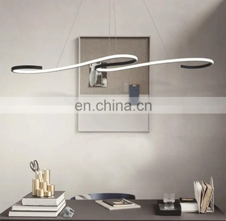 Modern LED Pendant Light Fixture S Shape Ceiling Chandelier LED Hanging Light for Living Room Dining Room Bedroom,Nature White