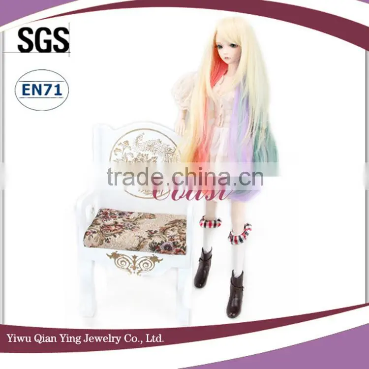 cheap fashion colorful long curly synthetic baby doll hair wigs