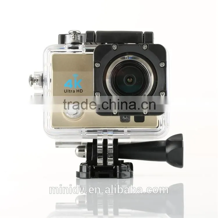 2.0inch lcd 30 meters waterproof wifi sport camera 4k ultra hd 15fps with 170 degree wide shoot angle, 2.7k@30fps & 1080p@60fps