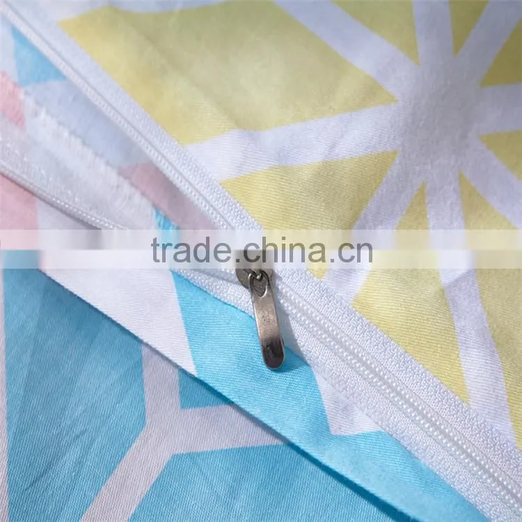 2015 Newest simple design blue weave line printed cotton bedspread bedding set comforter quilt sets home textile for America