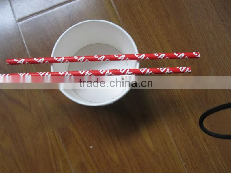 2014 Striped with LOGO print paper straws