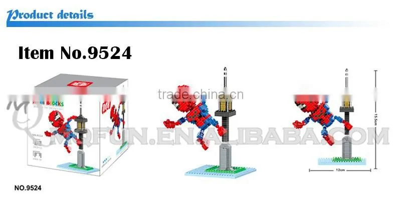 Mini Qute BOB 10 styles kawaii 3D avenger super hero plastic kids figures diamond building blocks brick model educational toy