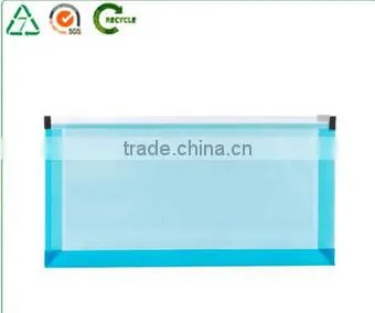 2016 high quality transparent clear pvc zipper document file bag