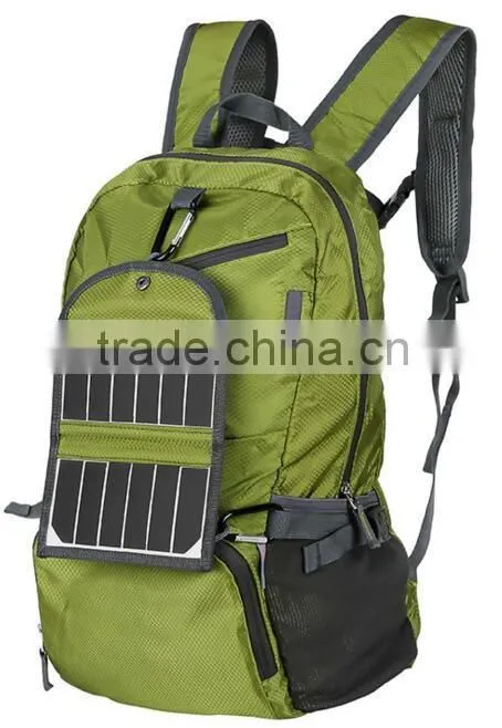 waterproof Solar Hiking Daypack,solar battery backpack,solar folding hiking backpack