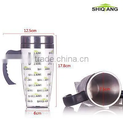 16oz stainless steel travel thermal mug with handle