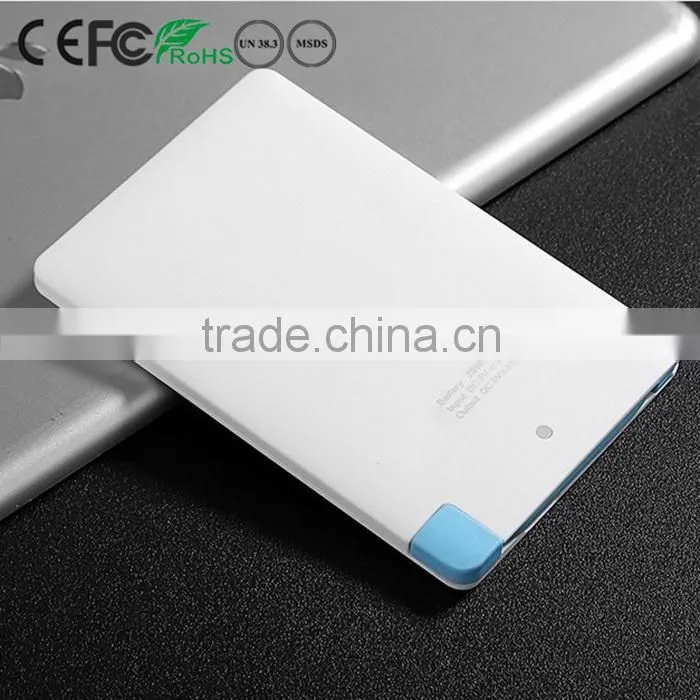 Ultra thin custom 2500mah power bank credit card size