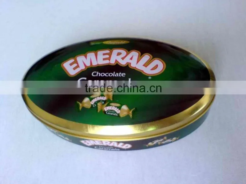 oval shape metal storage box for gift packaging/food packaging