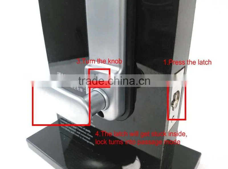 OSPON mechanical keyless entry glass door lock stain chrome OS25A