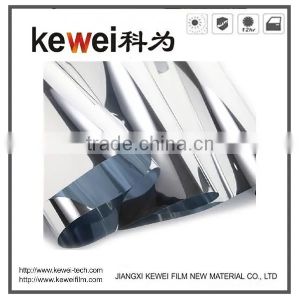High heat resistant Double-side silver building window film covering with high UV protection