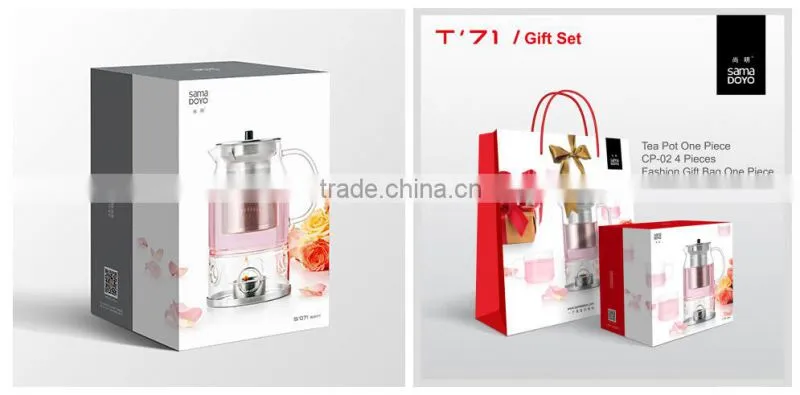 Hot New Product For 2015, Teapot With Cover, Glass Teapot With Candle