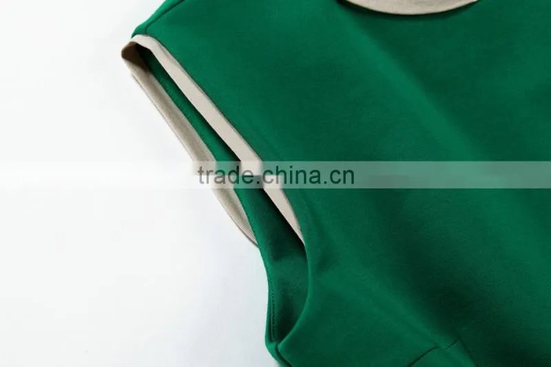 Sleeveless Casual woman green dresses summer