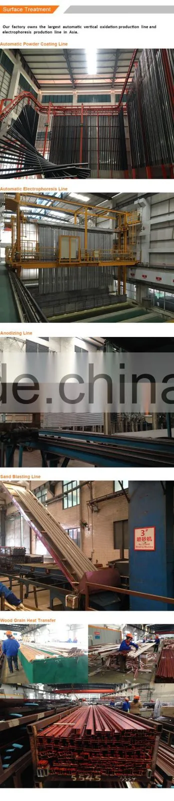High quality power coating aluminium rail for sliding door