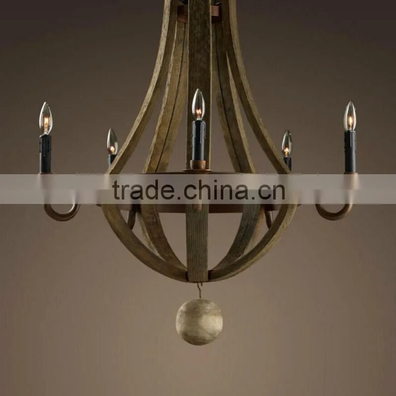 industry antique wooden pendant light