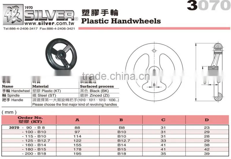 For Machinery Parts and Lathes Parts Cheap Plastic Handwheels