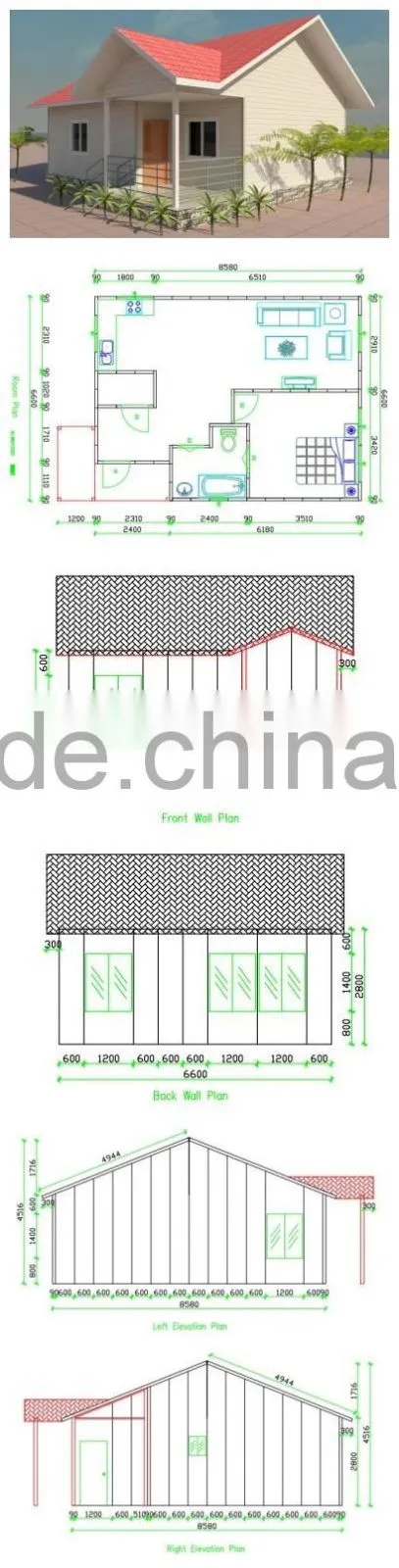 Hot sale prefabricated house designs vacation hotel ready made house layout