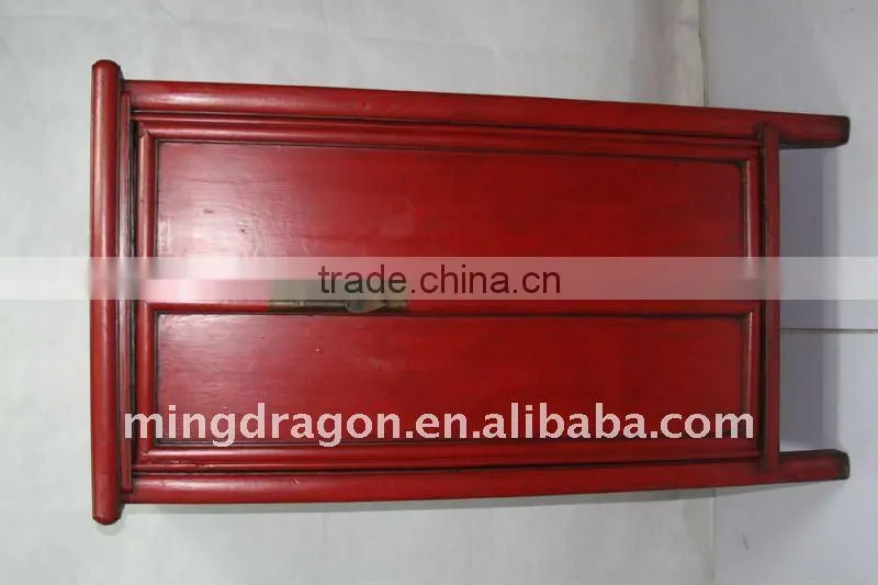 chinese antique red wooden two door two drawer wedding cabinet