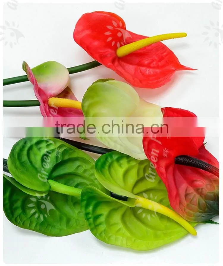 greenflower 2016 PVC Anthurium artificial flowers for Home party Wedding decorations
