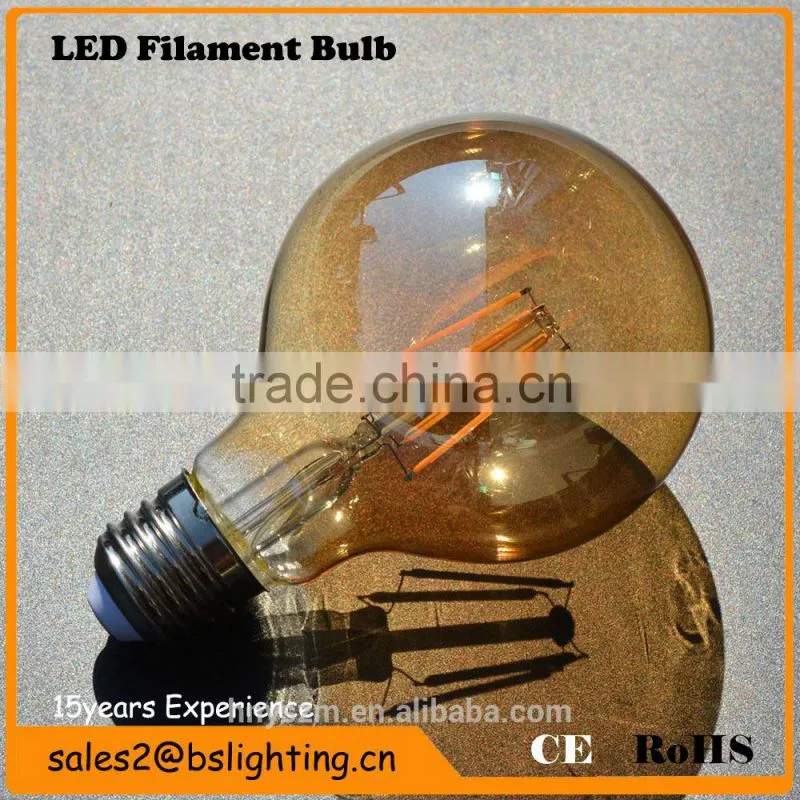 Newest G45 G80 G95 G125 E27 E26 B22 Led Filament Bulb, 4W Led Filament Lamp