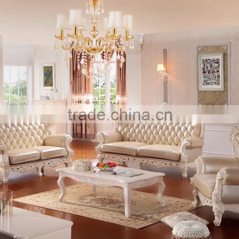 Premium Quality Brown Traditional European Wooden Sofa Set Designs
