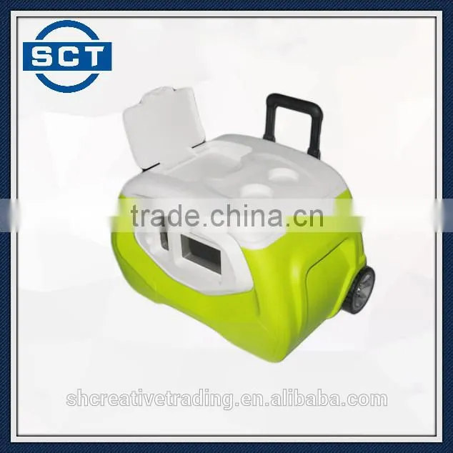 Camping Cooler Box with Bluetooth Speaker 28L Green