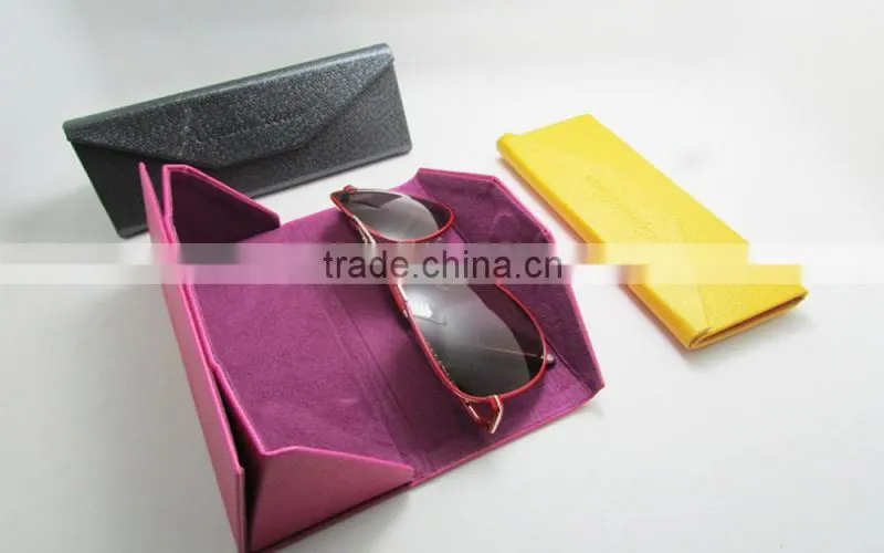Custom PU leather fancy personalized Folding Reading Glasses Case from China factory