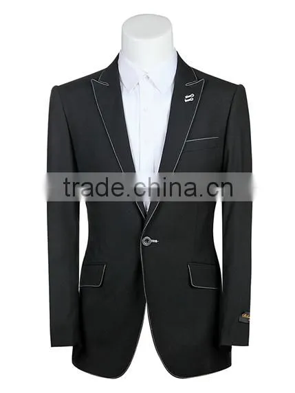 2015 new arrival mens pinstripe notch lapel fasion suits slim cut two vents suit fancy blazer for mens