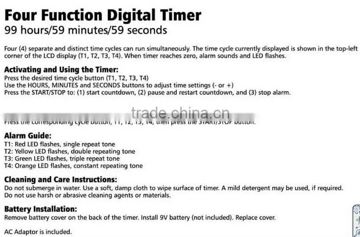 CE ROHS 100 hours loud kitchen digital timer