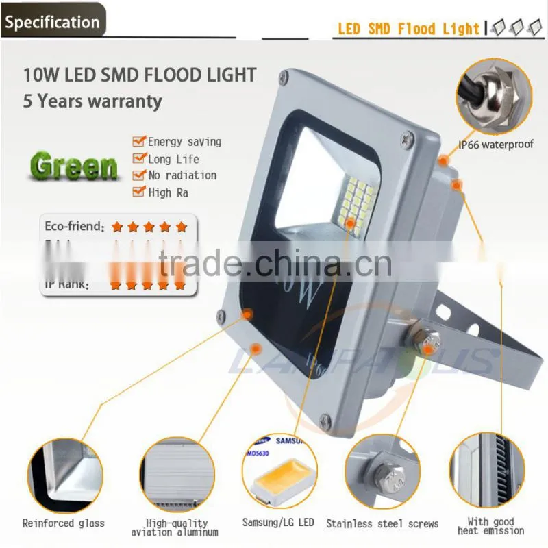 best price meanwell driver 5 years warranty IP66 warm white 3000k outdoor 10w driverless led floodlight