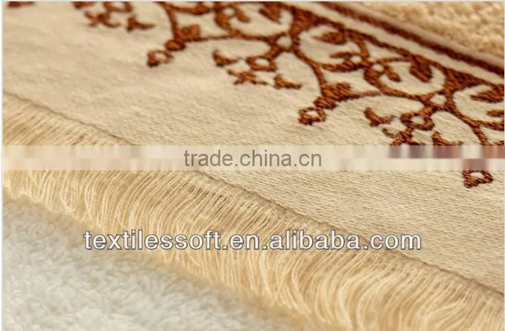 Elegant high-grade pure cotton embroidered towel set with Tassel