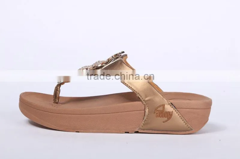 2014 trendy women flip flops best selling flowery decoration