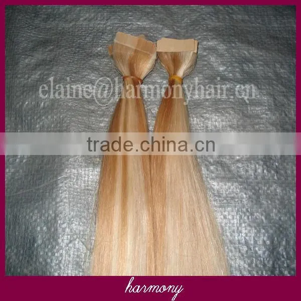 Quality 20" pu tape hair extensions with #27 color on stock