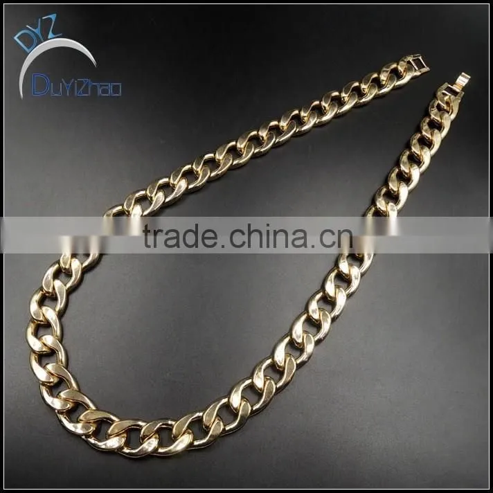 men's heavy hip hop big gold cuban chain necklace