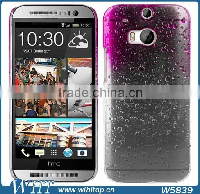 Ultra Thin Case for HTC One M8 Transparent PC Cover Raindrop Design