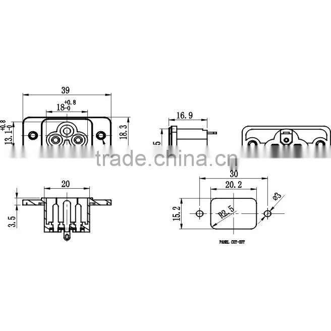 IEC C6 male and female industrial plug and socket