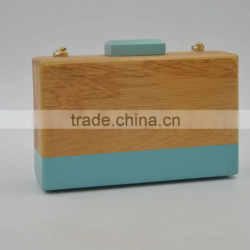 New Fashion Women Wooden Bag Box Bags Female Wood Clutch Bag Ladies Handbag Small Day Clutch Hollow out Evening Bags