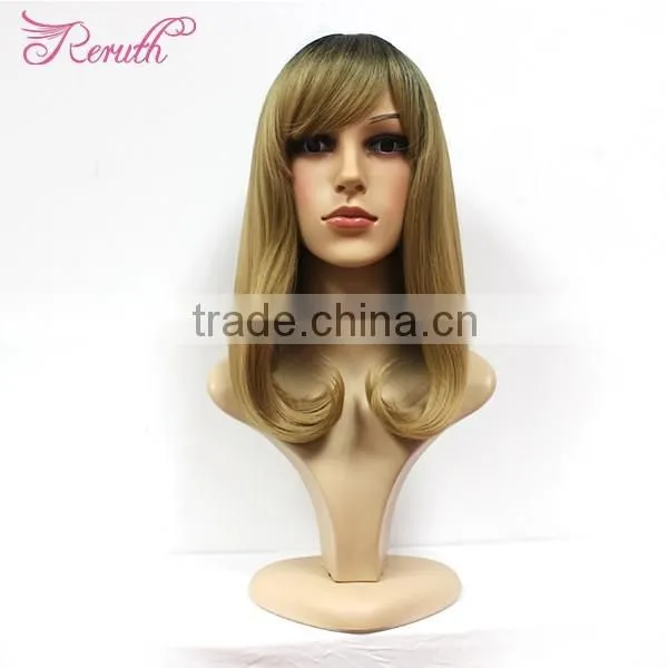 long wave blue human hair wig for women