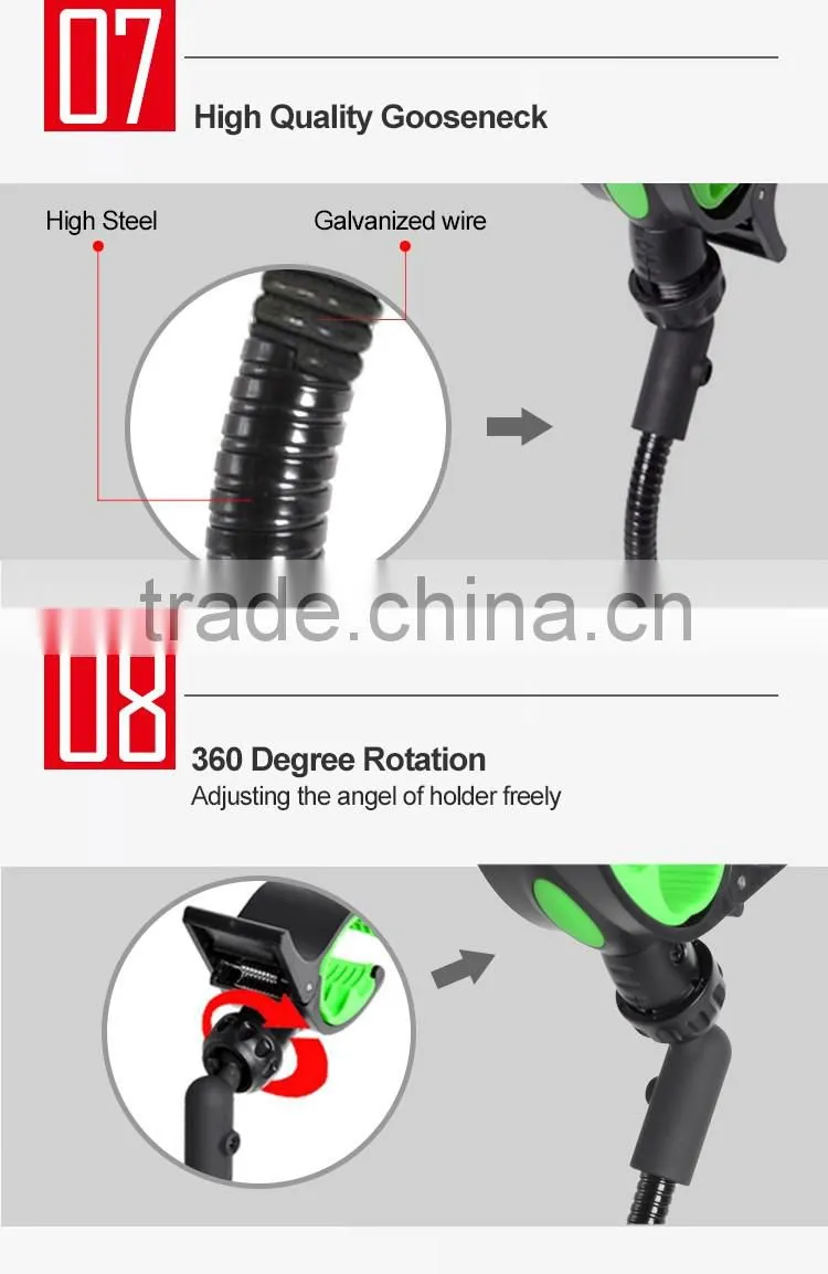Universal adjustable car charger holder with 360 rotation and anti-slip design