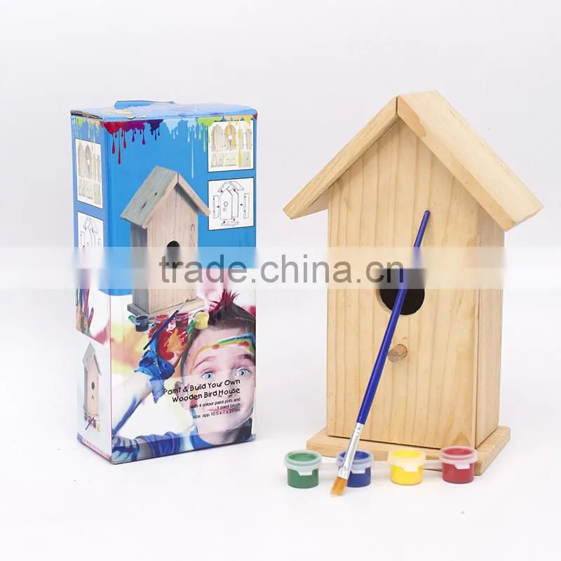 EDUCATIONAL TOYS PAINT & BUILD YOUR WOODEN BIRD HOUSE FOR KIDS