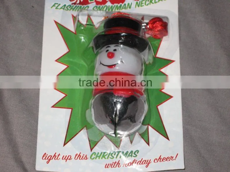 Flashing Snowman Bell Necklace Christmas Holiday Cheer Seasonal Festive NEW!