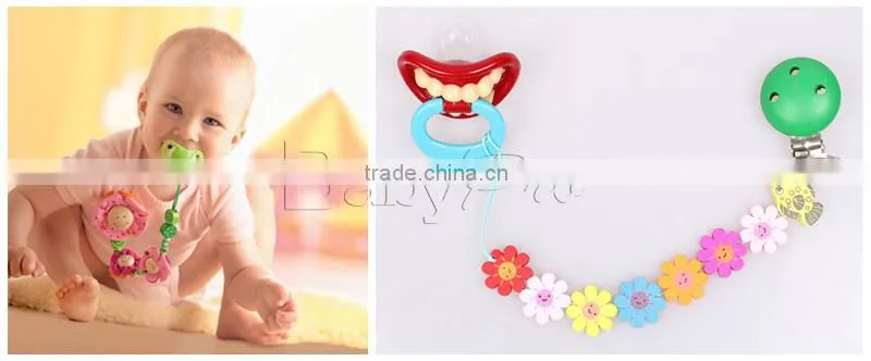 2015 DIY Unique Wooden Colorful Baby Soother Chain