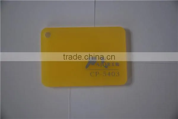 yellow color acrylic plexiglass sheet