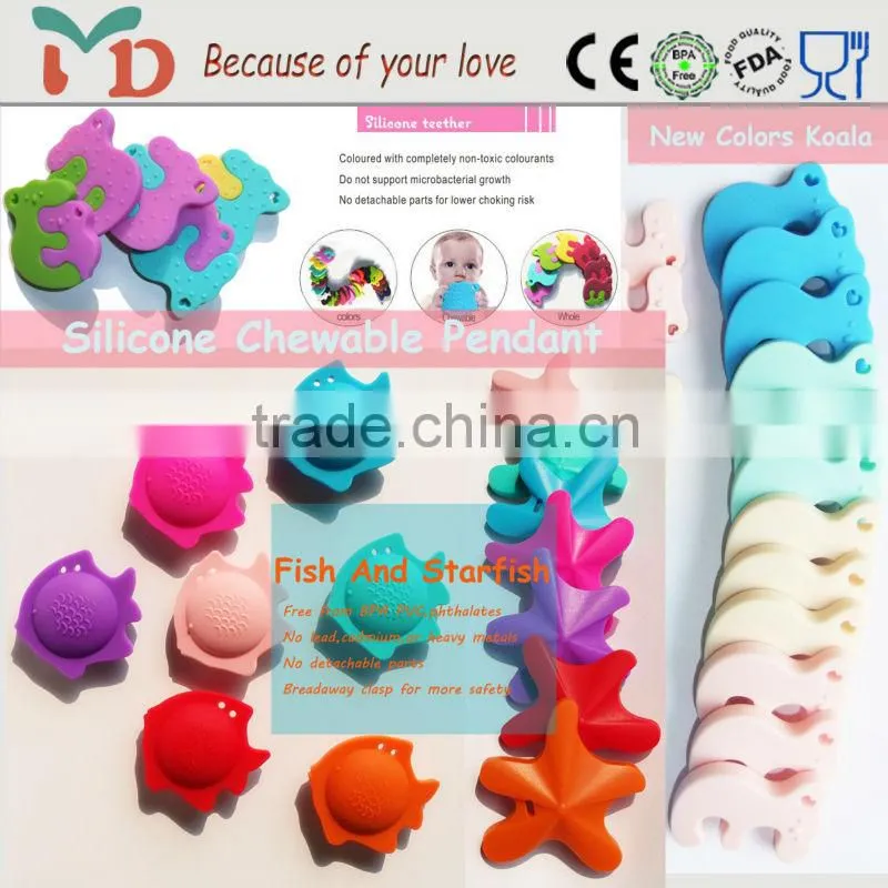2015 Latest BPA free Food Grade Soft Silicone Koala Teether/ Silicone Baby Teether