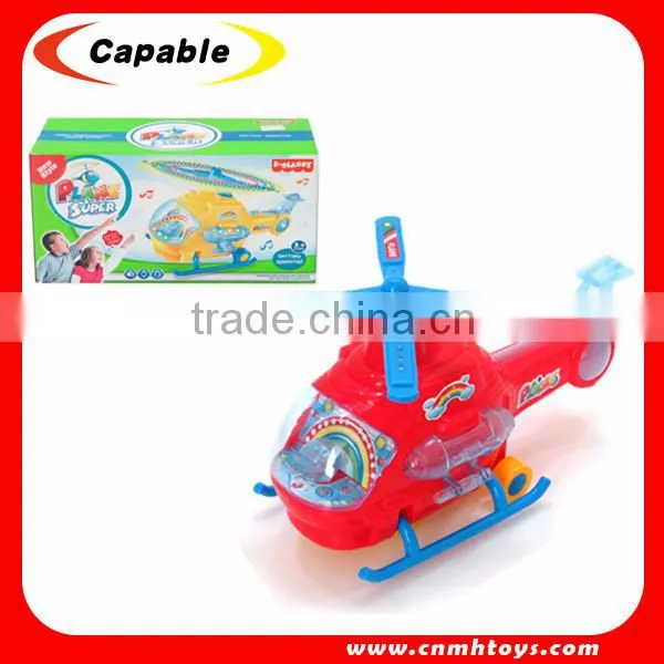 cartoon battery operated flying toy plane with light